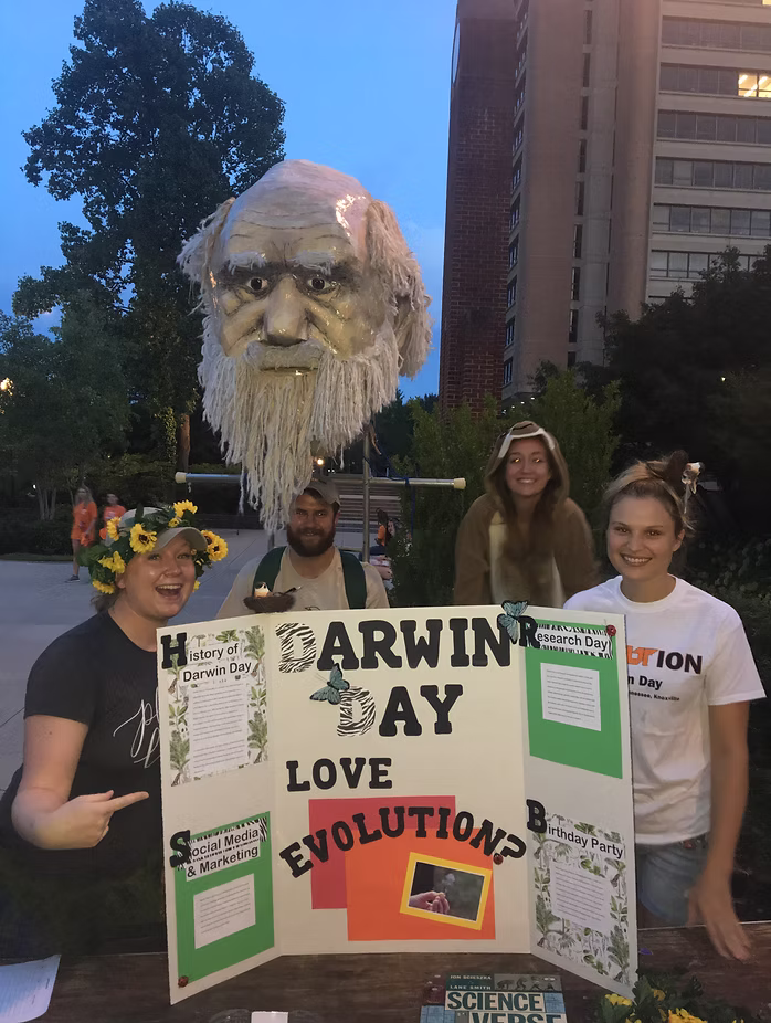 Spreading the word about Charles Darwin for Darwin Day at the University of Tennessee